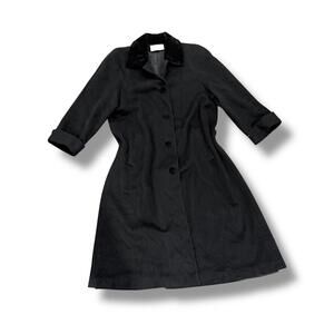 Vintage Black Albert Nipon Velvet Collar Coat